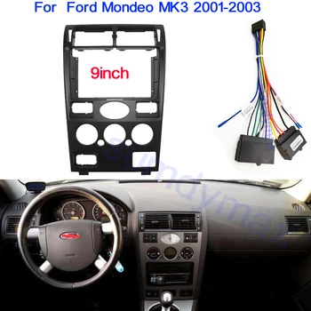 9-Дюймовая панель автомобильного радиоприемника для Ford Mondeo MK3 2001-2003 Android MP5 GPS-плеер Рамка приборной панели 2 Din Стерео крышка