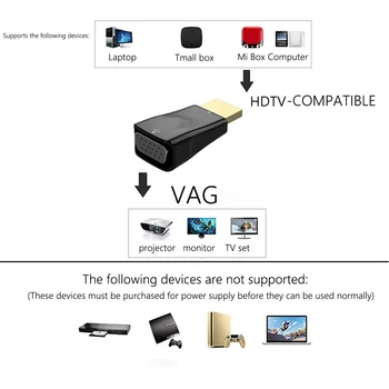 HD 1080P HDMI-совместимый адаптер VGA с разъемом конвертера для ноутбука с выходом VGA