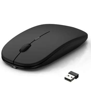 Беспроводная перезаряжаемая мышь для портативного компьютера PC, тонкая мини-бесшумная беспроводная мышь, мыши 2.4G для дома/офиса
