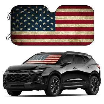 В комплекте 4 бесплатные присоски: Ветровое стекло с патриотическим автомобильным козырьком с американским флагом для защиты от ультрафиолета