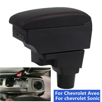Для Chevrolet Sonic Подлокотник коробка Для Chevrolet Aveo Lova T250 T300 Автомобильный Подлокотник Центральный ящик для хранения с USB Автомобильными Аксессуарами