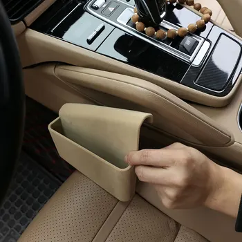 Для Porsche Cayenne 18-23 ABS Черный/бежевый стекающийся Подлокотник центральной консоли Автомобиля Боковой Ящик Для Хранения мобильного телефона автомобильные аксессуары
