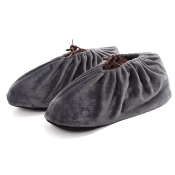 Зимние фланелевые бахилы для обуви многоразового использования в домашних условиях, толстый нескользящий чехол для ног, пылезащитные бахилы, чехол для обуви, прочный, мягкий, комфортный для взрослых