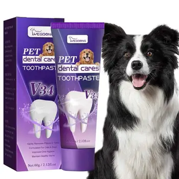 Зубная паста для щенков, Зубная паста для собак Освежает дыхание, Чистка зубов, Безопасный и эффективный уход за полостью рта кошек, Зубная паста для собак и домашних животных