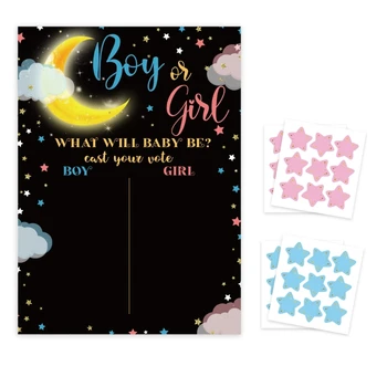 Игровой плакат с указанием пола мальчика или девочки с наклейками для голосования в детском саду