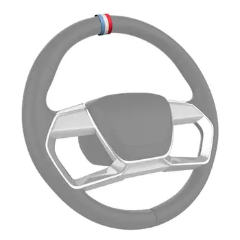 Кожаная крышка рулевого колеса, нескользящая Импортная Кожаная эмблема рулевого колеса, Эмблема рулевого колеса, логотип интерьера для украшения