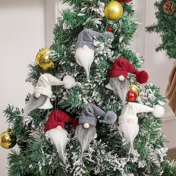 Креативные украшения для Рождественской елки, Безликий старик, подвесная мини-кукла Merry Xmas, Железные колокольчики