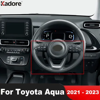 Накладка панели рулевого колеса автомобиля для Toyota Aqua 2021 2022 2023 ABS Черный Декоративный молдинг Аксессуары для интерьера