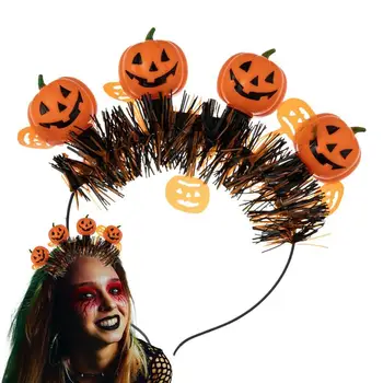 Повязка на голову в виде тыквы на Хэллоуин, светящийся обруч для волос в виде тыквы, аксессуар для костюма для вечеринки, головной убор в виде тыквы на Хэллоуин