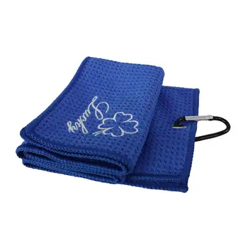 Полотенце для чистки гольфа Портативное полотенце для гольфа для сумок для гольфа с прочным карабином для снаряжения, мячей для спортзала, занятий спортом на открытом воздухе