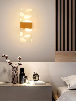 Простая постмодернистская прикроватная лампа креативная спальня гостиная Nordic LED акриловый ультраяркий фон для прохода настенный светильник