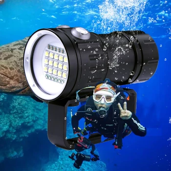 Светодиодный Фонарик Для Дайвинга 20000 Люмен 6 x XHP70 Подводное Освещение 100 м Водонепроницаемый Тактический Фонарь Для Камеры Видео Заполняющий Свет