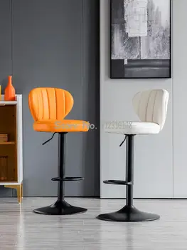 Скандинавский легкий роскошный барный стул бытовой подъемный вращающийся высокий табурет современный простой высокий стул стойка регистрации спинка барного стула