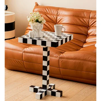 Современная шахматная доска в скандинавском стиле, Небольшой Квадратный стол, Легкий Роскошный Домашний диван, журнальный столик, Шахматы для гостиной, Мебель для дома