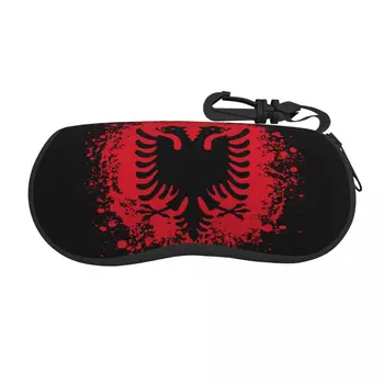 Солнцезащитные очки с флагом Албании в стиле Ретро, мягкий Футляр, Неопреновая застежка-молния, Футляр для очков в виде Албанского Орла, Изготовленная на Заказ Защитная коробка для очков