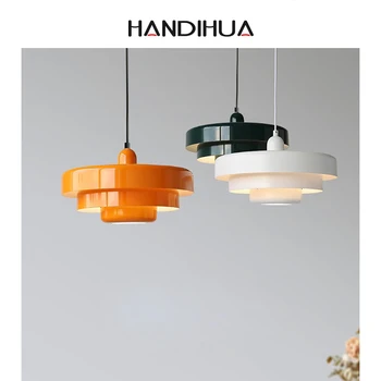 Средневековая датская многоцветная люстра, Корейские оранжевые декоративные светильники Bauhaus, ресторан, кабинет, кафе, журнальный столик, бар, подвесной светильник