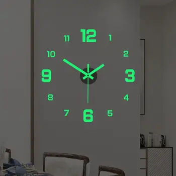 Тикающие часы Домашний декор Модные светящиеся настенные акриловые часы Простая установка Настенные часы без перфорации для гостиных