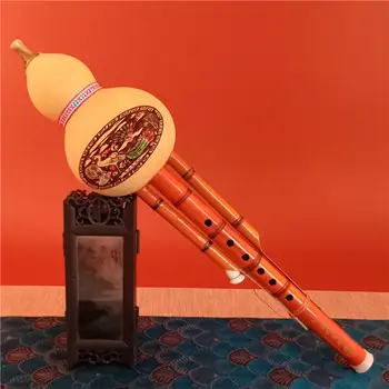 Флейта Хулуси Тыквенная Флейта Бамбуковая Хулуси с футляром для начинающего меломана