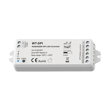 2.4G RF беспроводной контроллер светодиодной ленты RGB/RGBW WT-SPI SPI выходной сигнал Tuya APP Голосовое управление для светодиодной ленты ws2811 2812 DC5-24V