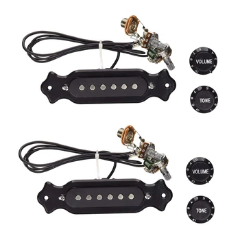 2 Предварительно подключенных 6-струнных однокатушечных звукоснимателя с регуляторами громкости и тона для электрической гитары в коробке из-под сигар