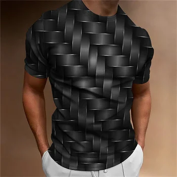 2023 Простая мужская свободная рубашка большого размера с 3D пространственным геометрическим рисунком и 3D печатью, мужская повседневная рубашка большого размера