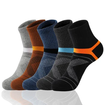 3 Пары мужских хлопчатобумажных носков, черные спортивные носки, повседневные Мягкие летние носки для бега, Впитывающие пот, Дышащие мужские носки