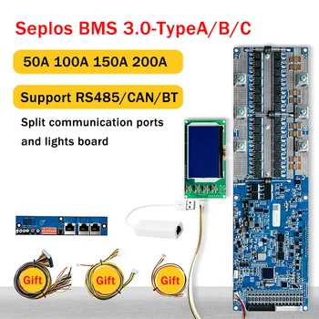 Seplos smart bms Li-ion LiFePO4 BMS 48V CAN/плата RS485 Bluetooth Для связи с инвертором 8S 13S 14S 15S 16S 50A 100A 150A 200A