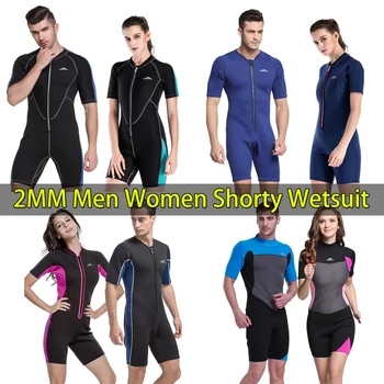 Гидрокостюмы Shorty для мужчин и женщин водолазный костюм с коротким рукавом гидрокостюм из 2 мм неопрена для подводного плавания, серфинга, костюма для водных видов спорта