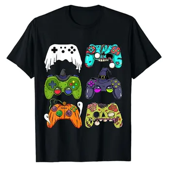 Игровые контроллеры Skeleton Zombie, футболки для мальчиков-геймеров, футболки с омерзительным рисунком для вечеринок, блузки с коротким рукавом, Подарки