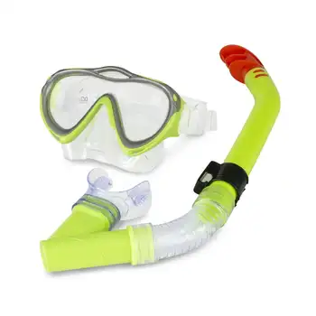 Молодежная Маска для подводного плавания Manta Pro и набор для подводного плавания с трубкой - Желтые и Серебристые Плавательные шапочки для женщин, покрывающие волосы при плавании