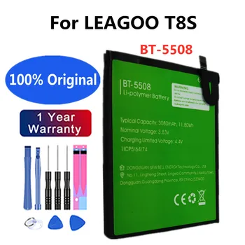 Новый 100% Оригинальный Аккумулятор BT5508 3080mAh Для LEAGOO T8S Smart Mobile Phone Battery Высококачественные Сменные Батареи + Наборы Инструментов