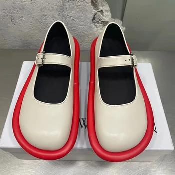 Обувь Мэри Джейн Женская Ретро 2023 Новая платформа С мелким ртом Милая одиночная обувь с большой головой в стиле пэчворк Японская обувь Kawaii