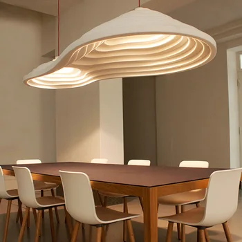 Подвесная люстра Nordic Wabi Sabi E27 Led в стиле столовой С террасами, Подвесные светильники из смолы, Белое освещение для домашнего декора.