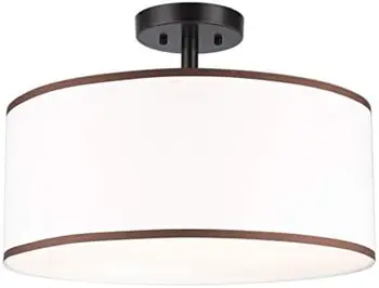 Потолочный светильник, 18-дюймовая люстра из матового никеля с 3 световыми барабанами, современный потолочный светильник с рассеивателем, монтируемый наполовину заподлицо