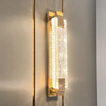 Роскошные светодиодные настенные светильники Crystal Bubble в минималистском стиле для гостиной, спальни, Декора веранды, Настенных бра, домашних Прикроватных бра