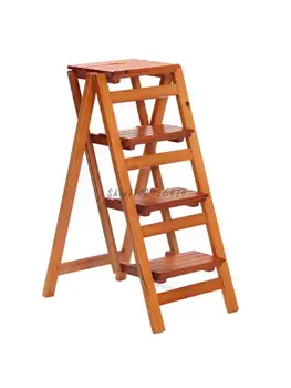 Табурет-стремянка из цельного дерева, бытовая многофункциональная складная лестница для лазания по трехступенчатой лестнице в елочку, лестница с маленькими ступеньками