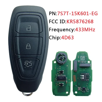 018042 Для Ford Focus C-Max Mondeo Kuga Fiesta B-Max Smart Remote Автомобильный Ключ 433/434 МГц 4D63 ID83 80-Битный Чип KR55WK48801