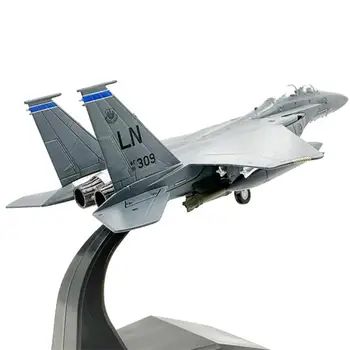 1/100 Истребитель F15E Высокодетализированный коллекционный самолет из литого под давлением сплава для книжной полки, ТВ-шкафа, гостиной