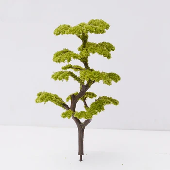 10шт Миниатюрная имитационная модель Дерева Архитектурный Песочный стол Декоративные деревья Микроландшафтные Деревья Пластиковая Ландшафтная Сосна