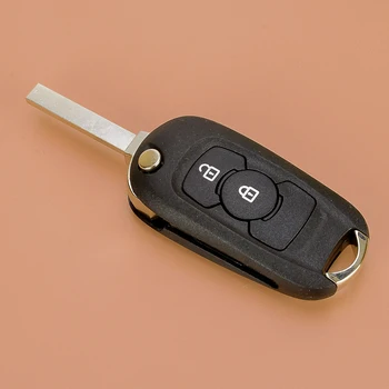 2 Кнопки Флип-складной чехол для дистанционного ключа в виде ракушки, брелок, черный, подходит для Opel Vauxhall Astra K 2015 +