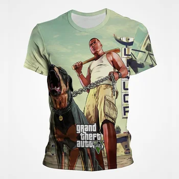 2023 3D Печать Grand Theft Auto Game Gta5 y2kT рубашки Футболка С коротким рукавом Топ Футболка Harajuku street style Женская одежда