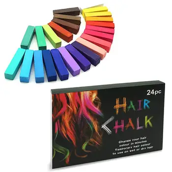 24 цветных мелка для волос, временные мелки для волос, моющиеся краски для волос, нетоксичные Моющиеся мелки для окрашивания волос