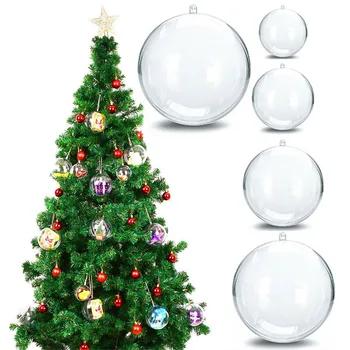 4-12 см 10шт Рождественский прозрачный шар, Пластиковая наполняемая безделушка, Рождественская елка, подвесные украшения, украшающие дом, Подарочная коробка для свадебной вечеринки