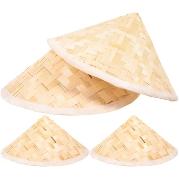 4шт Бамбуковых шляп во вьетнамском стиле, Бамбуковая Летняя шляпа от Солнца для детей