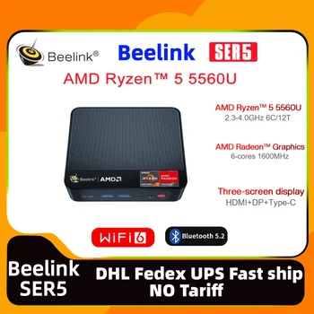 Beelink SER5 AMD Ryzen 5 5560U 16GB 500GB 4K Тройной Дисплей WiFi6 dp для игр Домашнего Офиса Бизнес-мини-ПК beelink ser5 mini