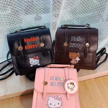Hello Kitty Sanrio Плюшевая мультяшная милая кожаная британская сумка через плечо большой емкости из аниме Плюшевые игрушки для девочки в подарок на день рождения
