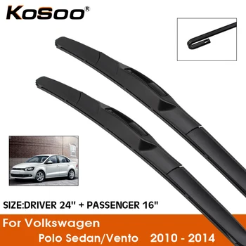 KOSOO для Volkswagen Polo седан/Венто, 2010 2011 2012 2013 2014, подходят J-образные рычаги автоматических щеток стеклоочистителя, аксессуары из натурального каучука