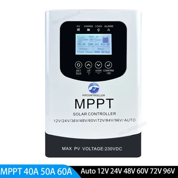 MPPT 40A 50A 60A Контроллер Заряда Солнечной Батареи 12V 24V 48V 60V 72V 90V 230VDC Регулятор Солнечной Панели Для Литий-ГЕЛЕВОЙ Батареи Lifepo4