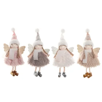 Navidad Natal 2024 для домашнего рождественского декора Рождественская елка Подвесная подвеска Милая плюшевая девочка кукла Ангел Подвеска С Рождеством Христовым