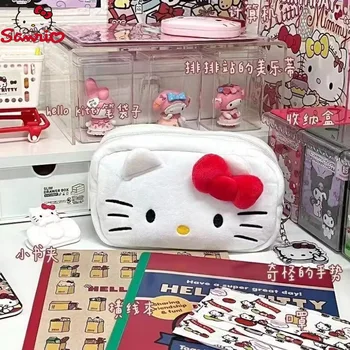 Sanrio Hello Kitty Плюшевая сумка-ручка Instagram Милые Школьные принадлежности большой емкости Студенческий пенал Кошелек Косметичка для девочки Подарок